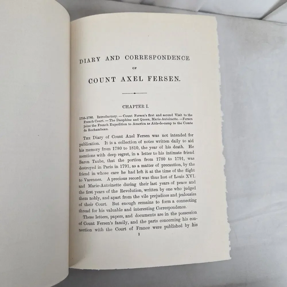Diary & Correspondence of Count Axel Fersen Limited Numbered Marie Antoinette